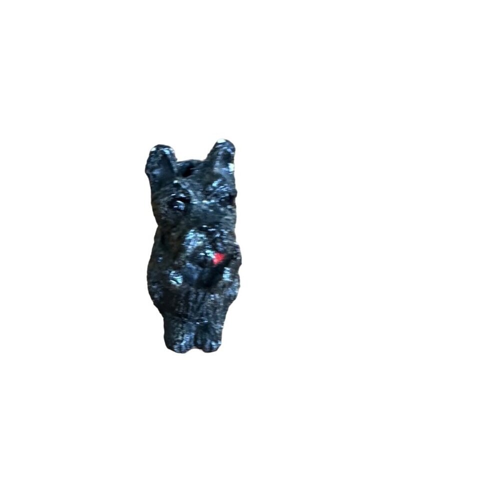 Vintage Hand-Carved Black Scottish Terrier Figurine Dog Animal Lovers